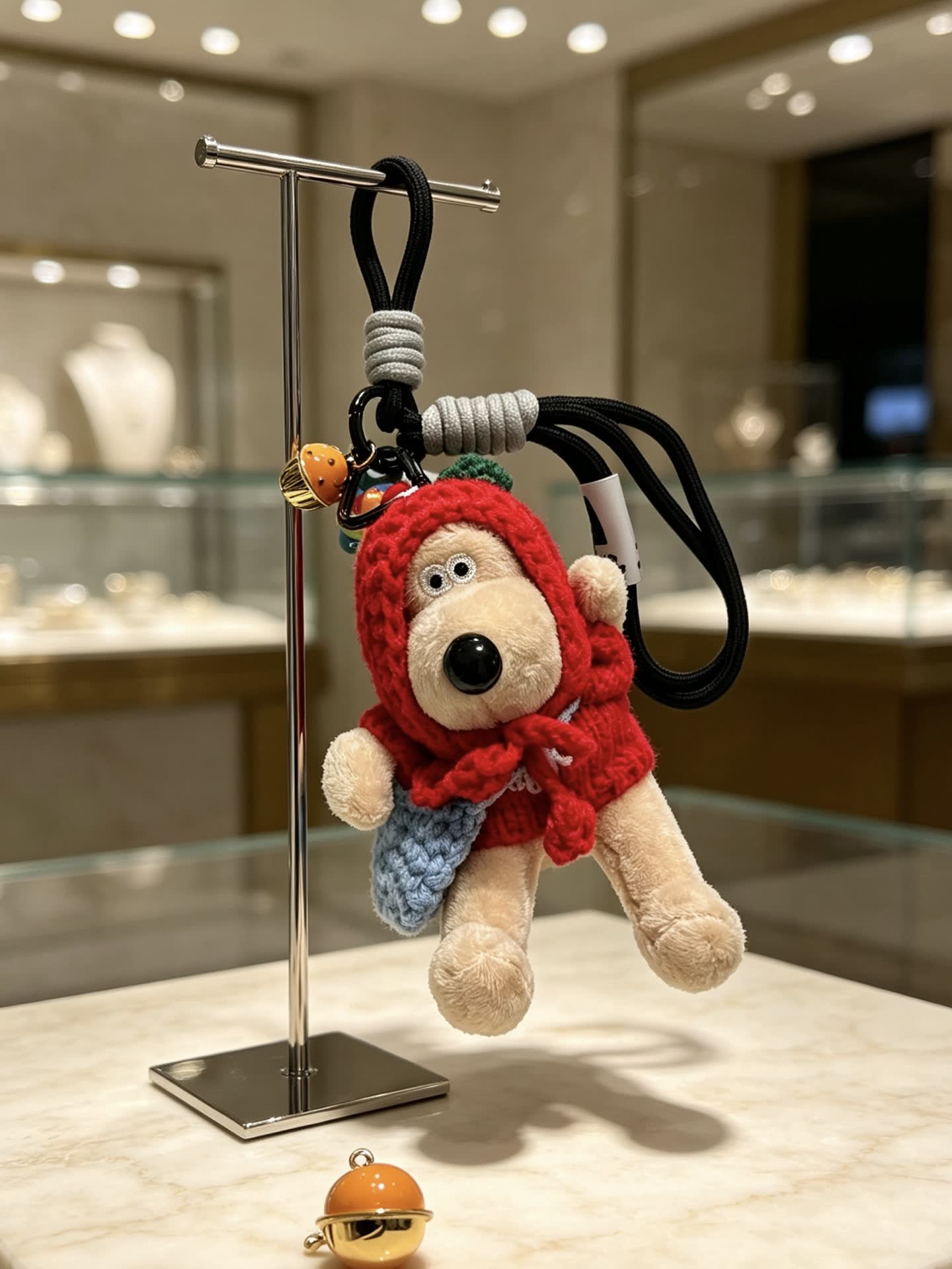 Tiffany & Co. Keychain - Stuffed Animal with Red Sweater